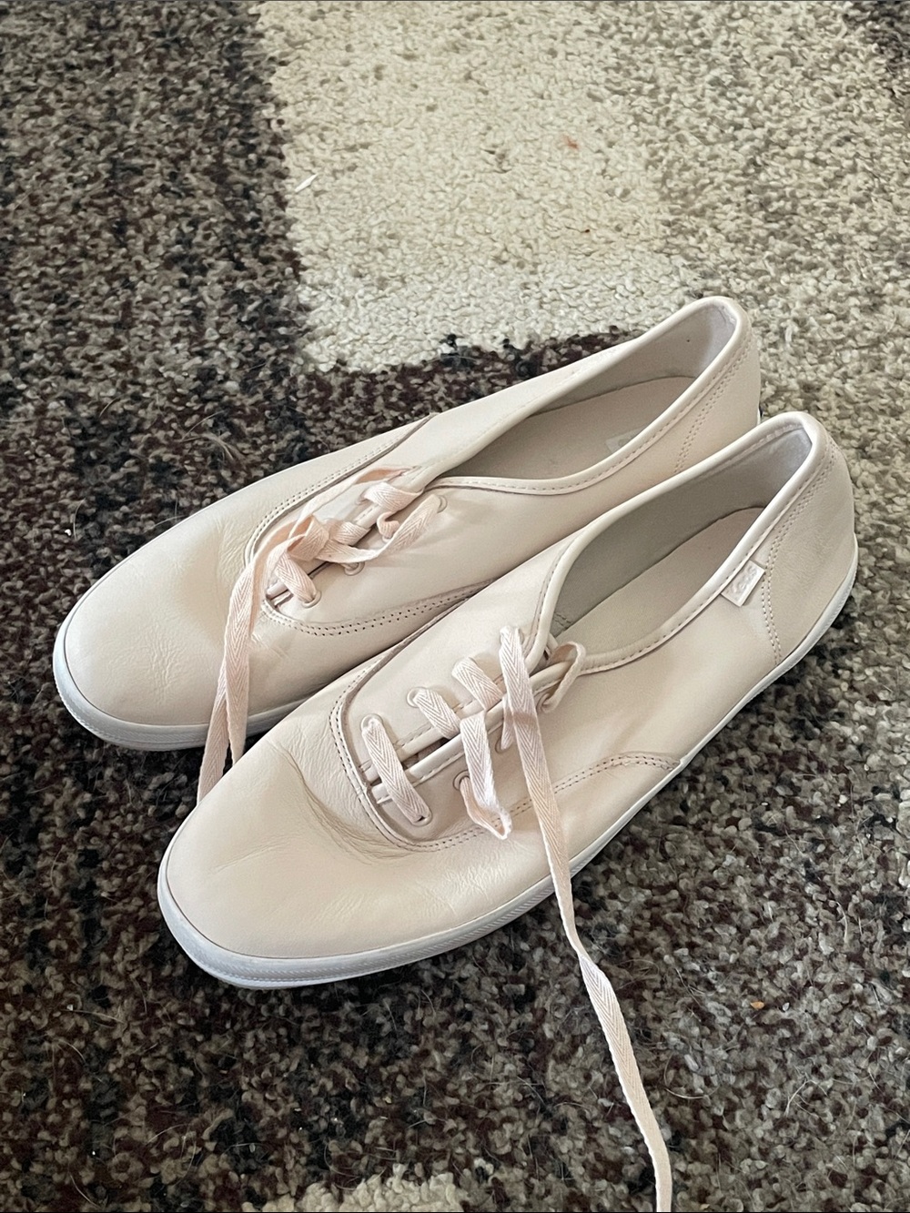 Women's Keds Leather Blush Pink Casual Lace-Up Sneakers